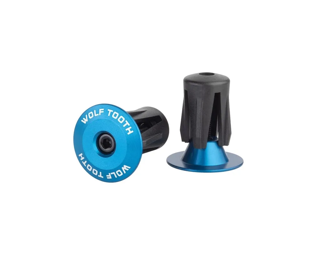 Wolf Tooth Bar Ends – screw-on 16–21.5 mm aluminium blue