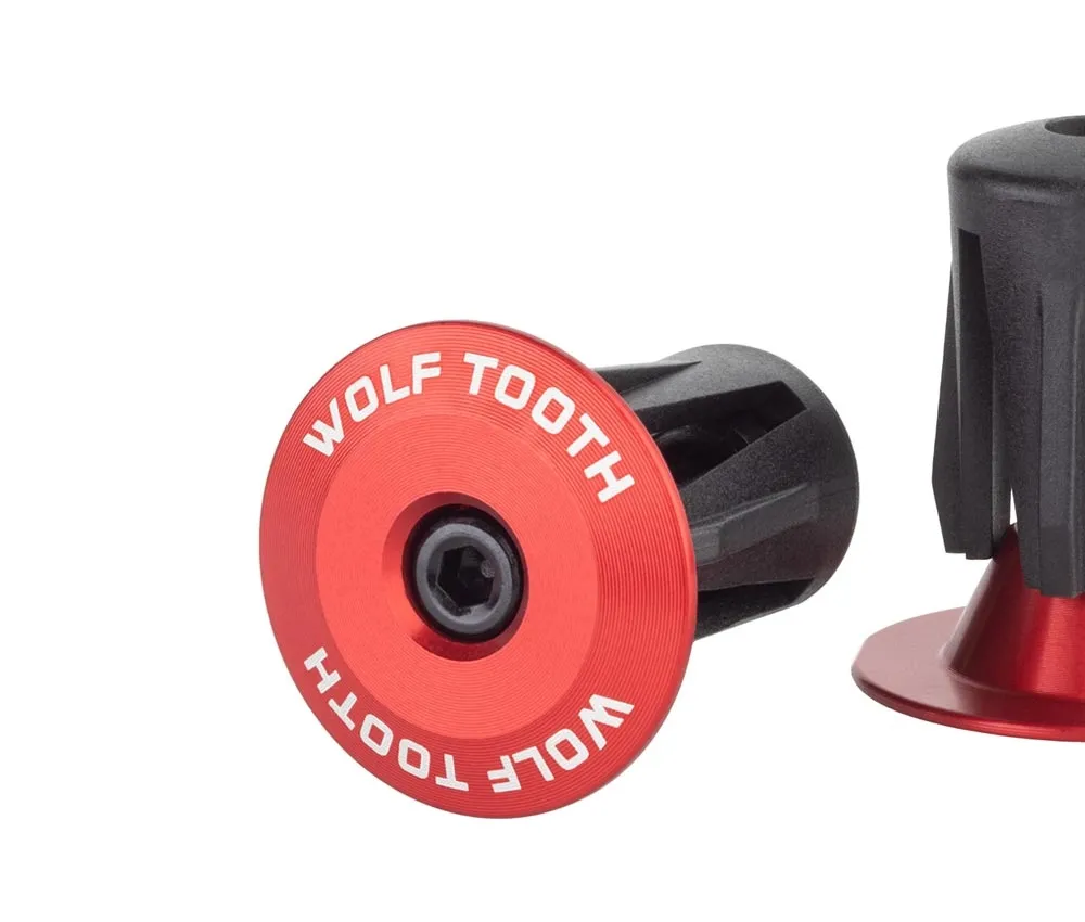 Wolf Tooth Bar Ends – screw-on 16–21.5 mm aluminium red