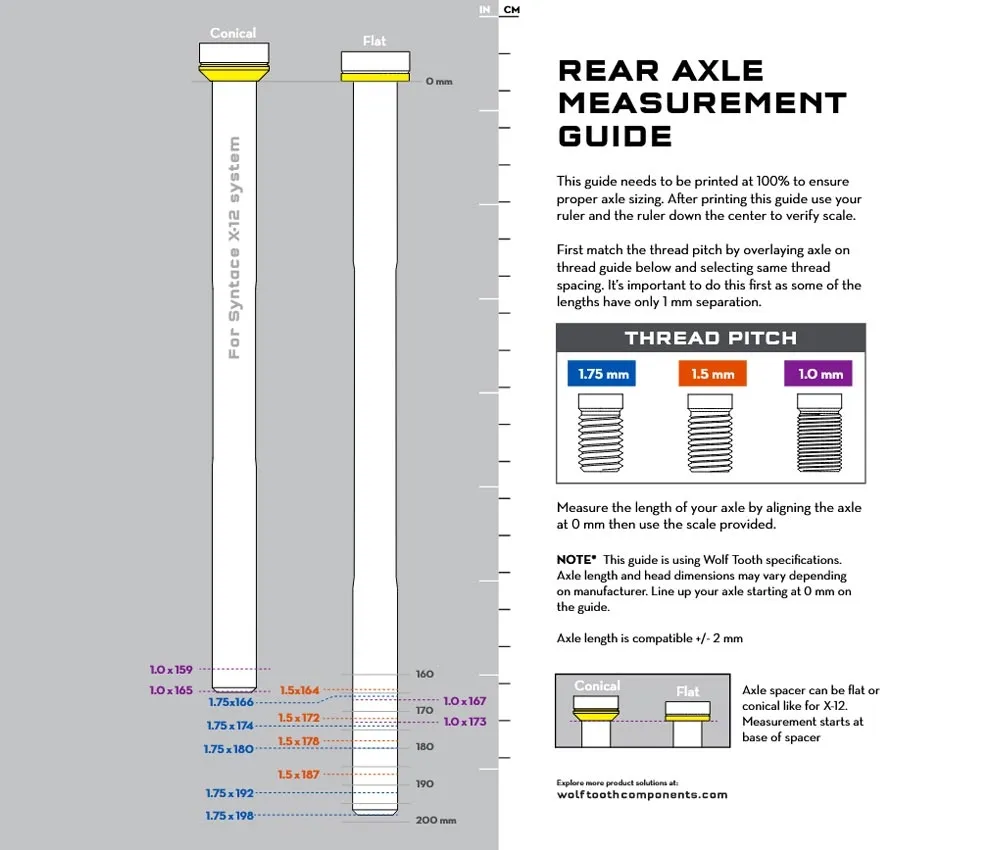 Wolf Tooth Rear Wheel Thru-Axle – Length 174 mm, Thread M12x1.75 mm