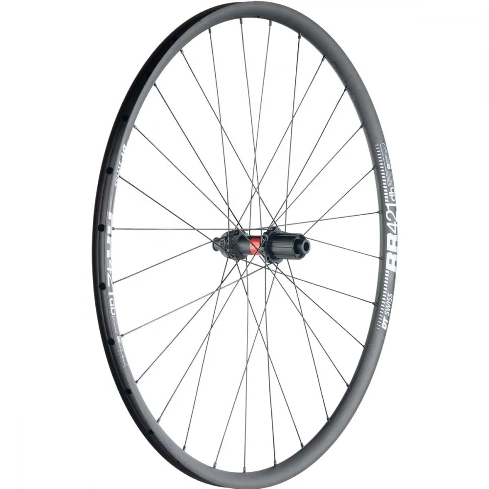 28-inch road/gravel rear wheel: DT Swiss 240 EXP straight-pull hub + DT Swiss RR 421 rim | built by TNC