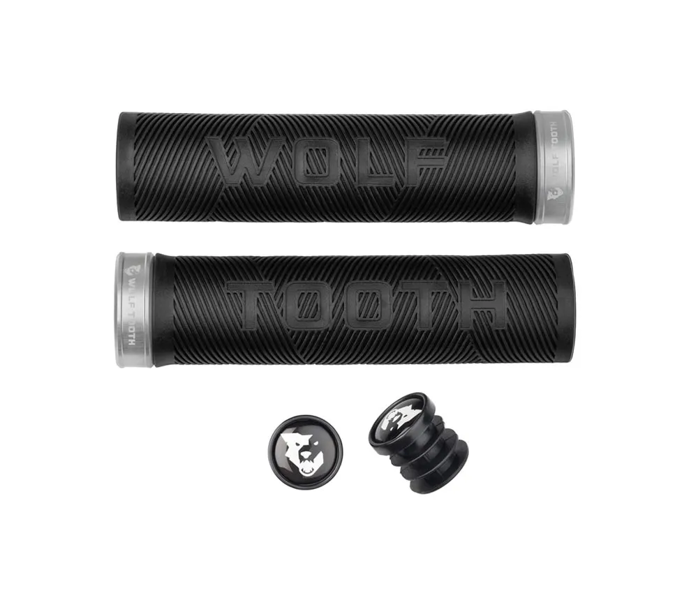 Wolf Tooth Echo Lock On Handlebar Grips 32mm Colour: raw silver/black