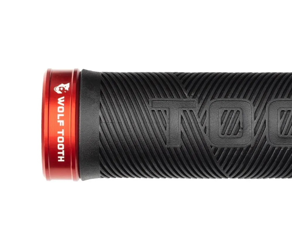 Wolf Tooth Echo Lock On Handlebar Grips 32mm Colour red/black