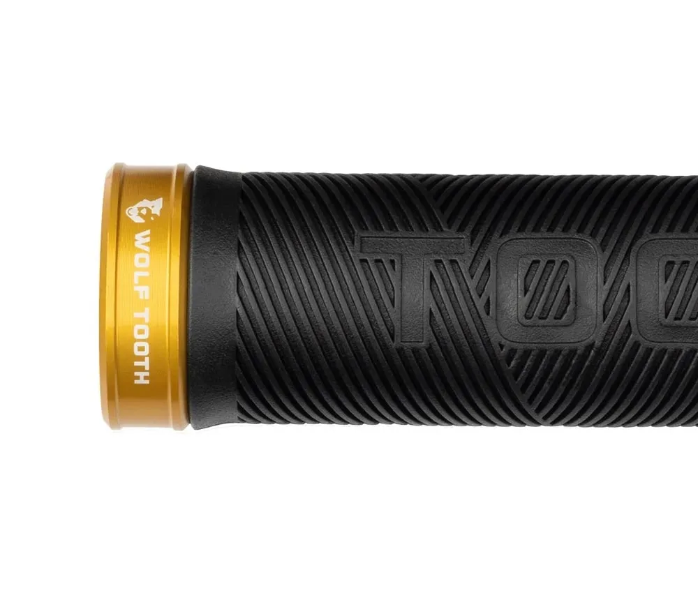 Wolf Tooth Echo Lock On Handlebar Grips 32mm Colour: gold/black
