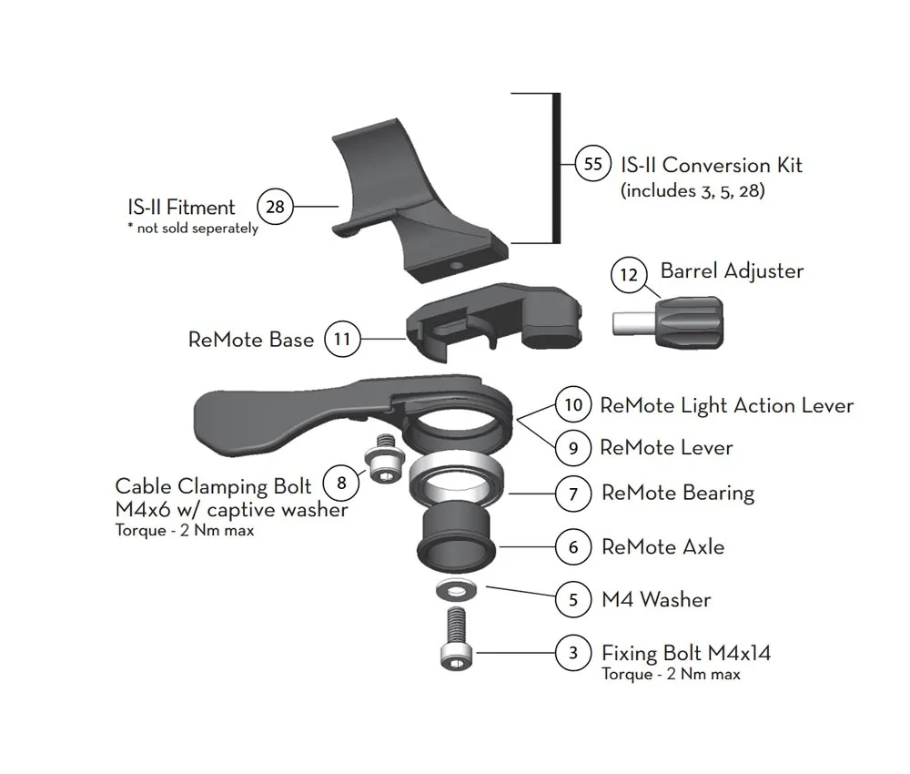 Wolf Tooth ReMote LA lever for Shimano I-Spec II