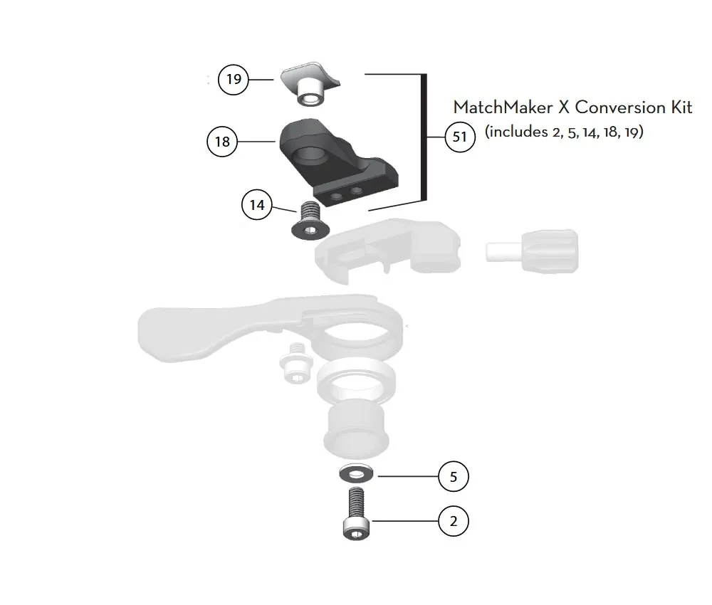 Wolf Tooth ReMote / ReMote LA conversion kit for Sram / Avid MatchMaker X