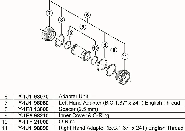 Shimano XT Hollowtech II bottom bracket left cup