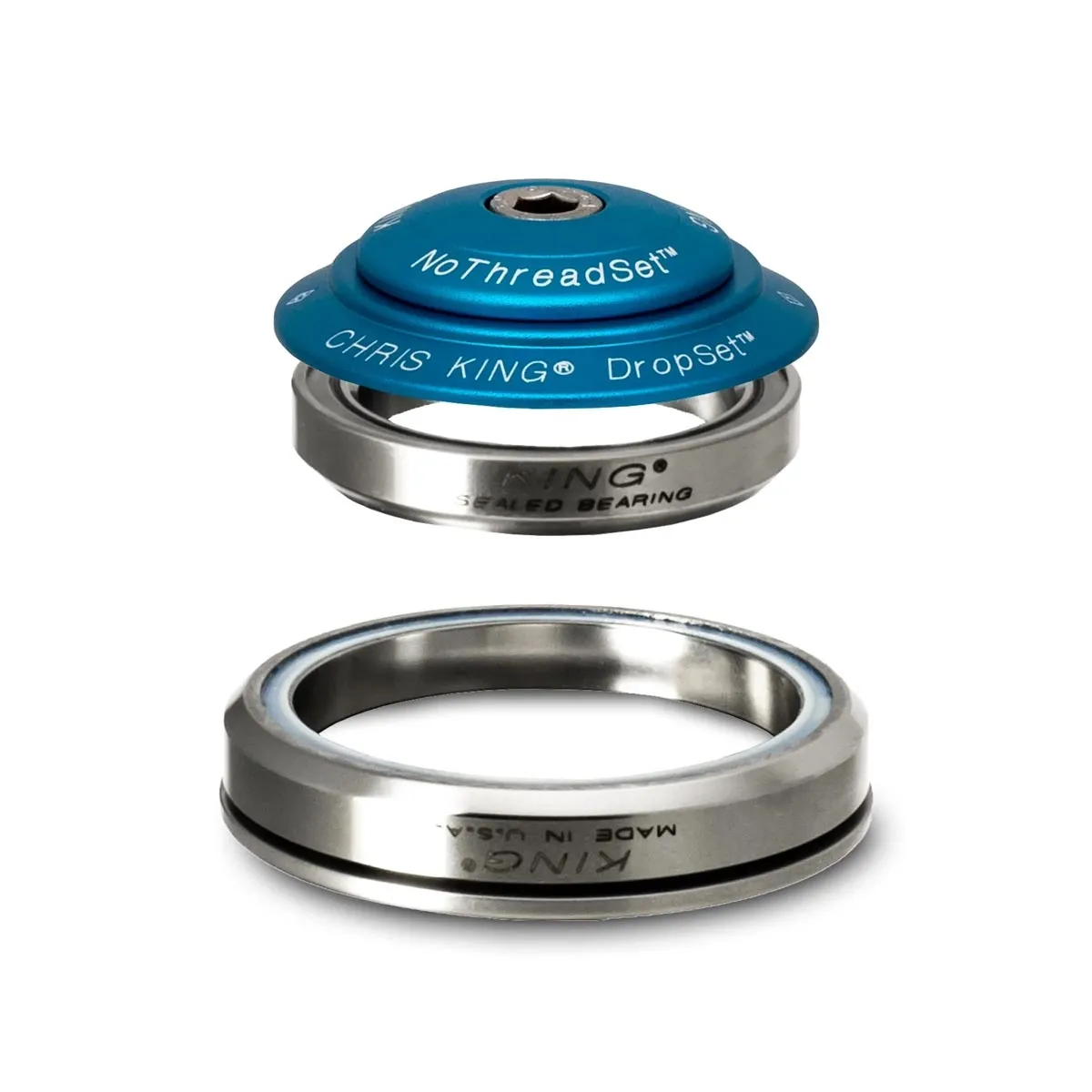 Chris King DropSet 5 Headset Tapered 1 1/8 - 1.5 inches matt turquoise | matte turquoise IS42/28.6 - IS52/40