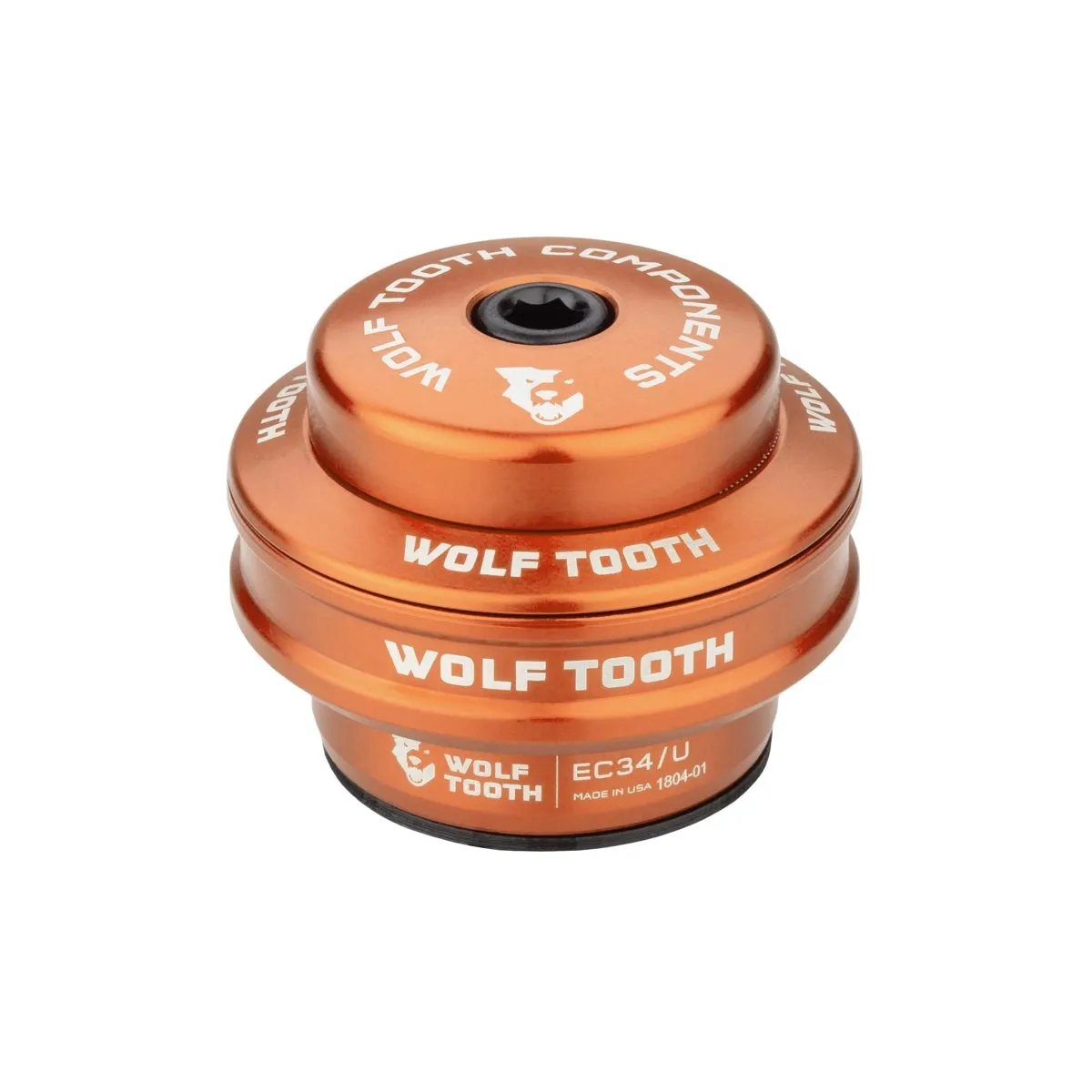 Wolf Tooth Performance Headset Upper Cup 1 1/8 inch | EC34 / 28.6 mm Height 16 mm orange
