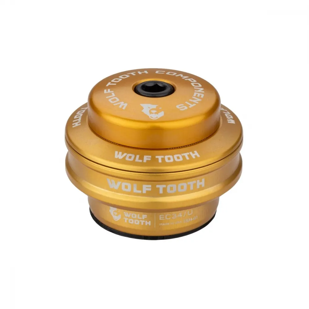 Wolf Tooth Premium Headset Upper Cup 1 1/8 inch | EC34 / 28.6 mm Height 16 mm Gold