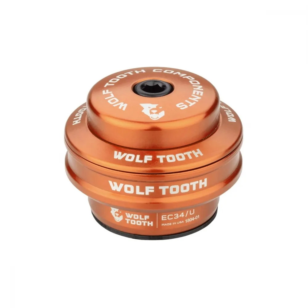 Wolf Tooth Premium Headset Upper Cup 1 1/8 inch | EC34 / 28.6 mm Height 16 mm orange