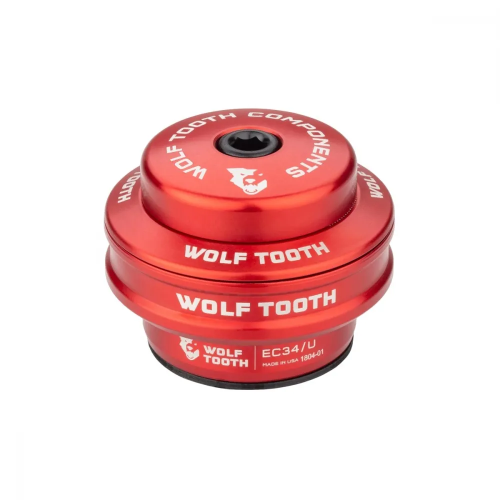 Wolf Tooth Premium Headset Upper Cup 1 1/8 inch | EC34 / 28.6 mm Height 16 mm Red