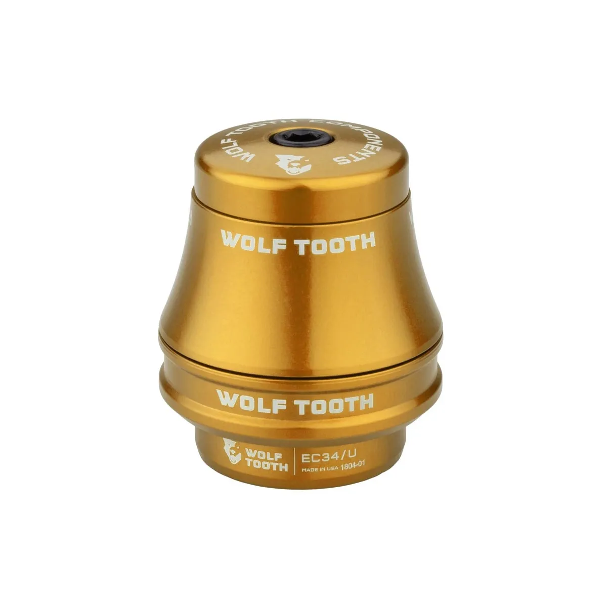 Wolf Tooth Premium Headset Upper Cup 1 1/8 inch | EC34 / 28.6 mm Height 35 mm Gold