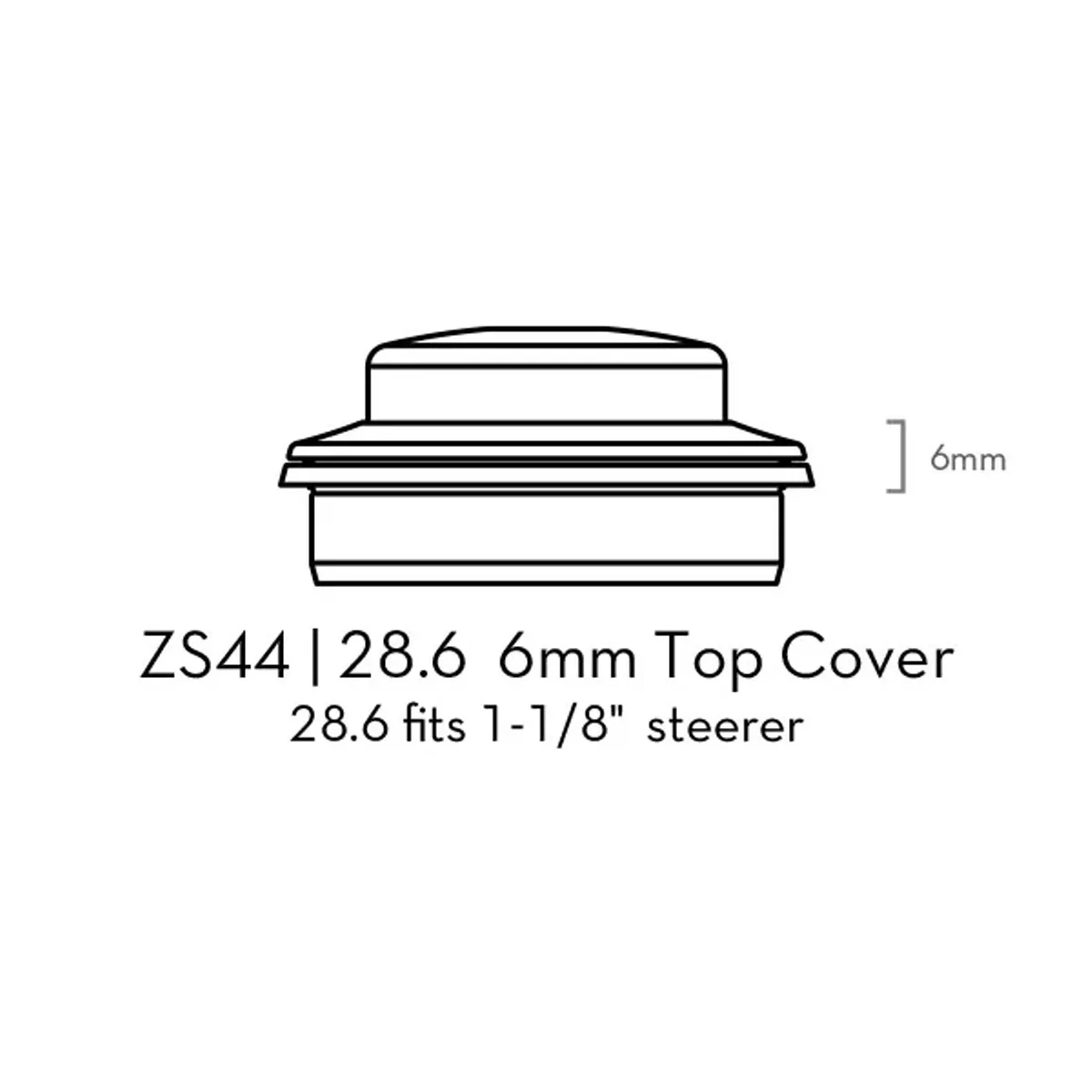 Wolf Tooth Performance Headset Top Tube 1 1/8 inch | ZS44 / 28.6 mm Height 6 mm Black