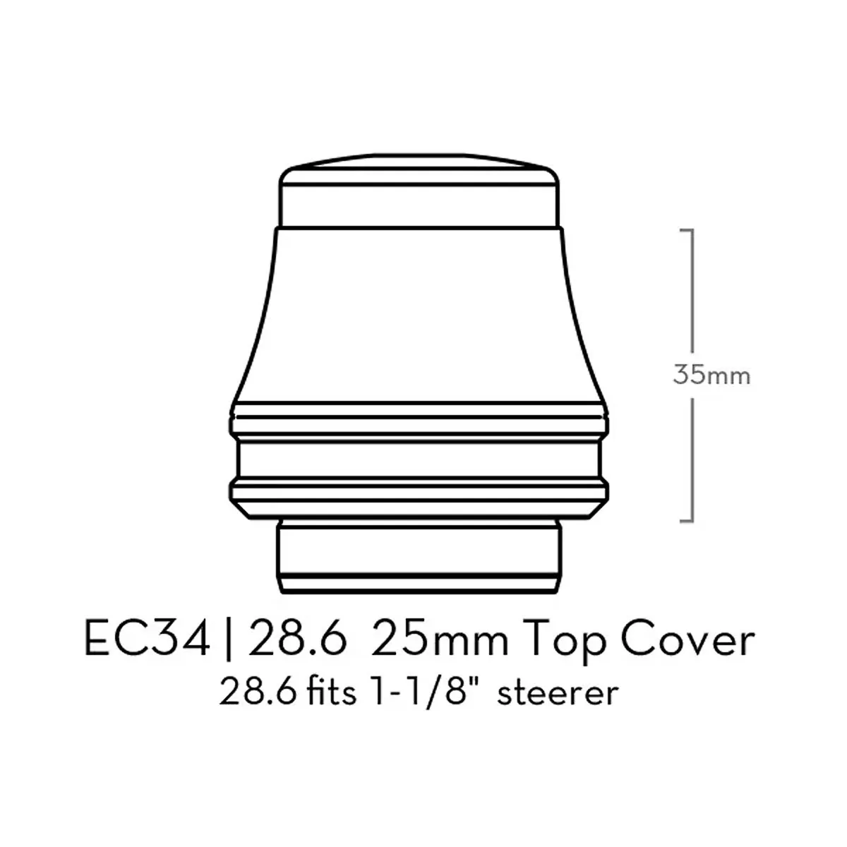 Wolf Tooth Premium Headset Upper Cup 1 1/8 inch | ZS44 / 28.6 mm Height 25 mm Black