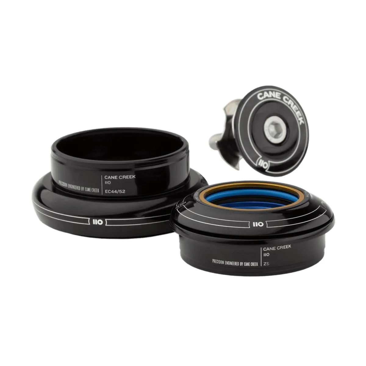 Cane Creek 110 Headset Tapered 1 1/8 - 1.5 inches | ZS44/28.6 - EC49/40 Cap 8mm black