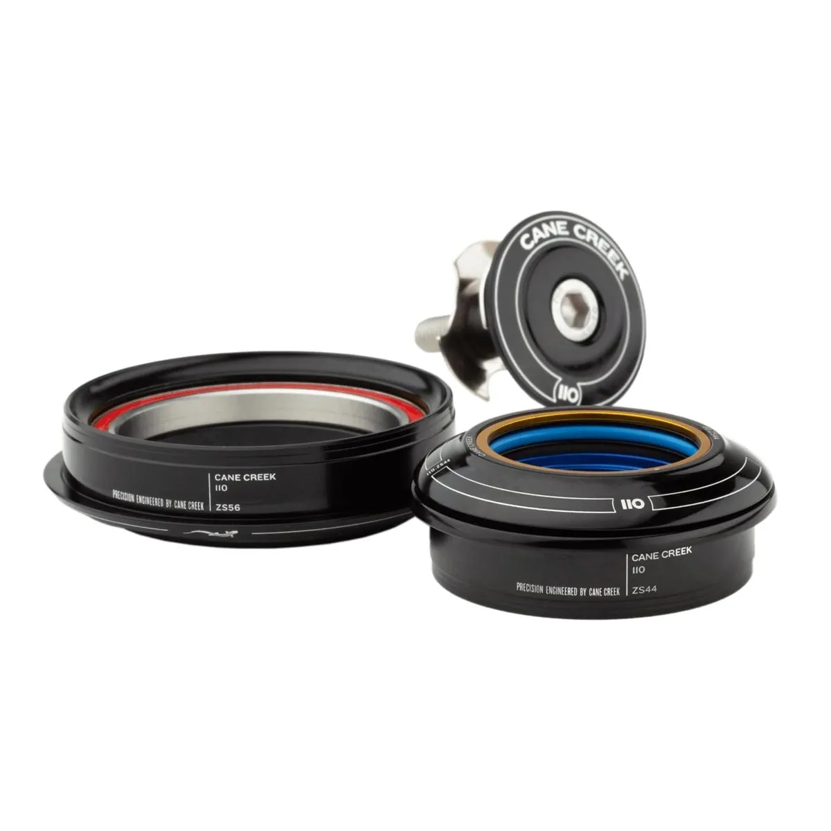 Cane Creek 110 Tapered Headset 1 1/8 - 1.5 inches | ZS44/28.6 - ZS56/40 Cap 8mm black