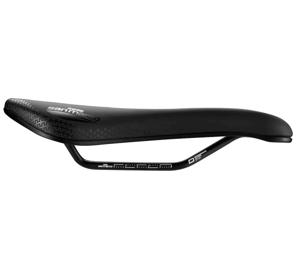 Selle San Marco Aspide Short Comfort Dynamic Open Fit Saddle L3 Wide Black Frame Manganese