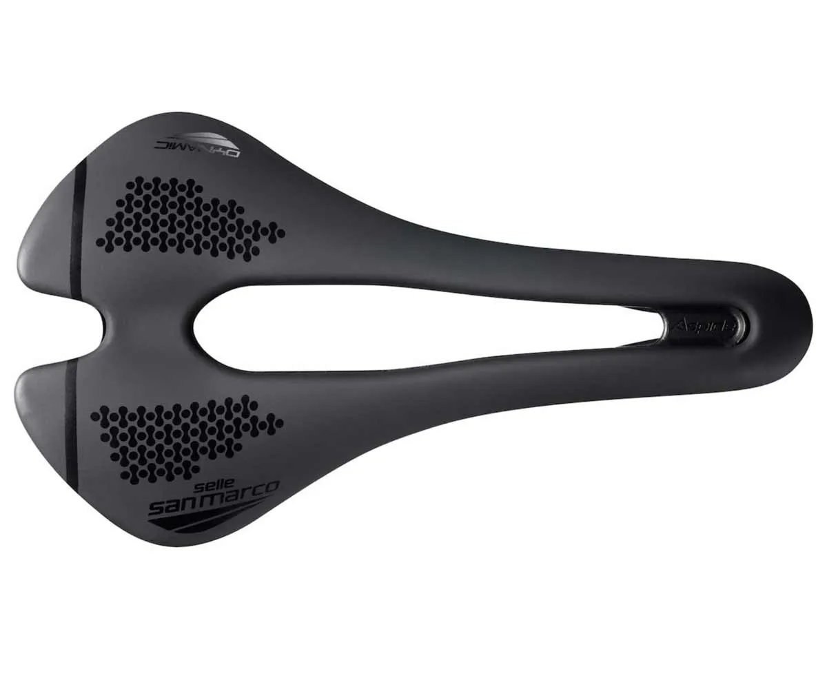 Selle San Marco Aspide Short Dynamic Open Fit Saddle S3 Narrow black frame Manganese