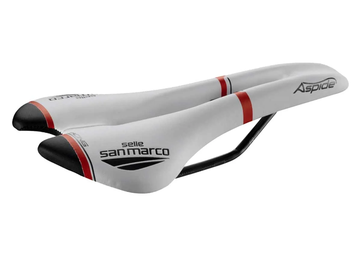 Selle San Marco Aspide Racing Open Saddle S2 Narrow white frame Xsilite