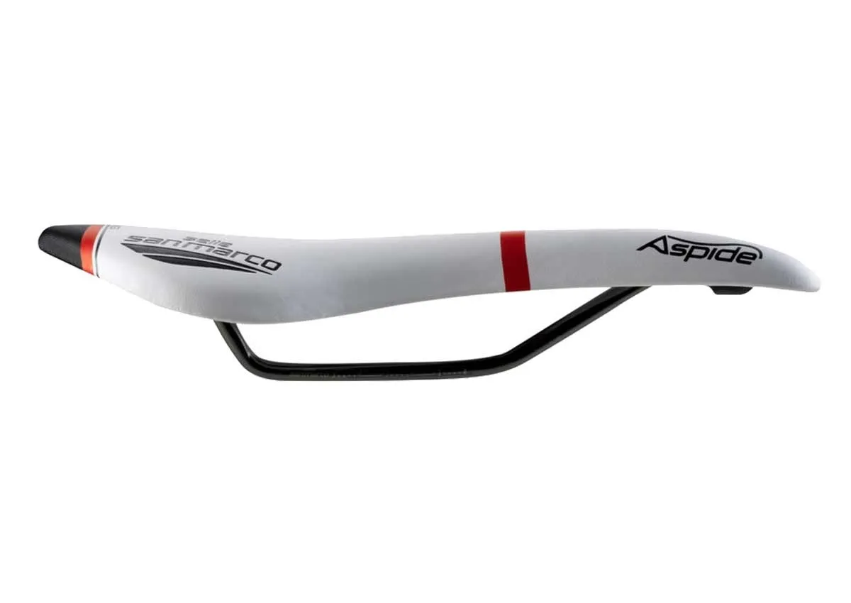 Selle San Marco Aspide Racing Open Saddle S2 Narrow white frame Xsilite
