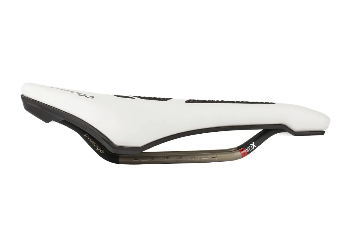 Prologo Dimension TRI CPC Pas Tirox saddle, width 143 mm, frame: steel, white-silver-black