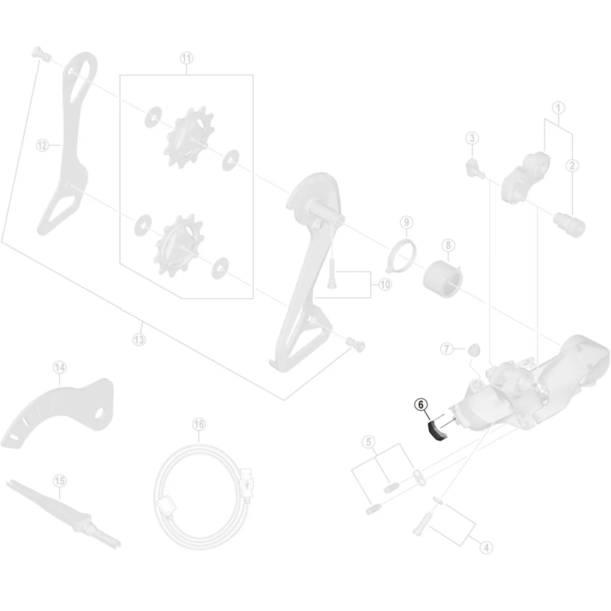 Shimano DURA-ACE Di2 RD-R9250 Rear Derailleur Spare Part | Cover for Charging Socket No. 6