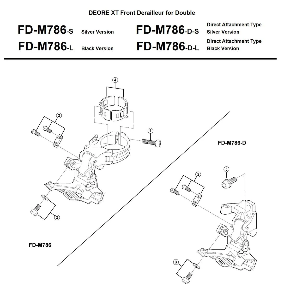 Shimano Deore XT Front Derailleur FD-M786 Spare Part | Limit Screws No. 2