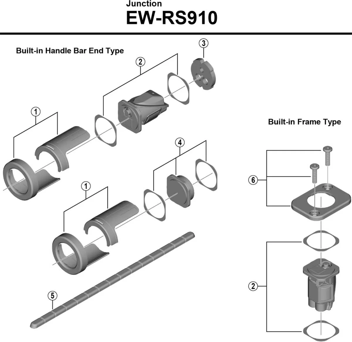 Shimano DI2 Cockpit Junction 2-Port A EW-RS910 Spare Part | End cap and damping rubbers No. 4