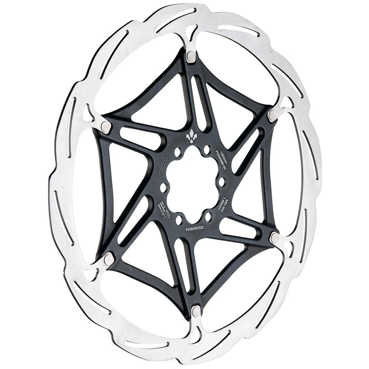 Formula two-piece brake disc, 6-hole, black, 180 mm