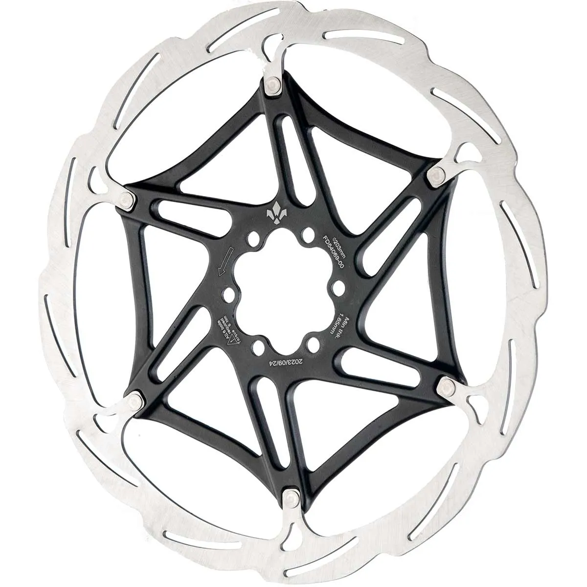 Formula two-piece brake disc, 6-hole, black, 180 mm