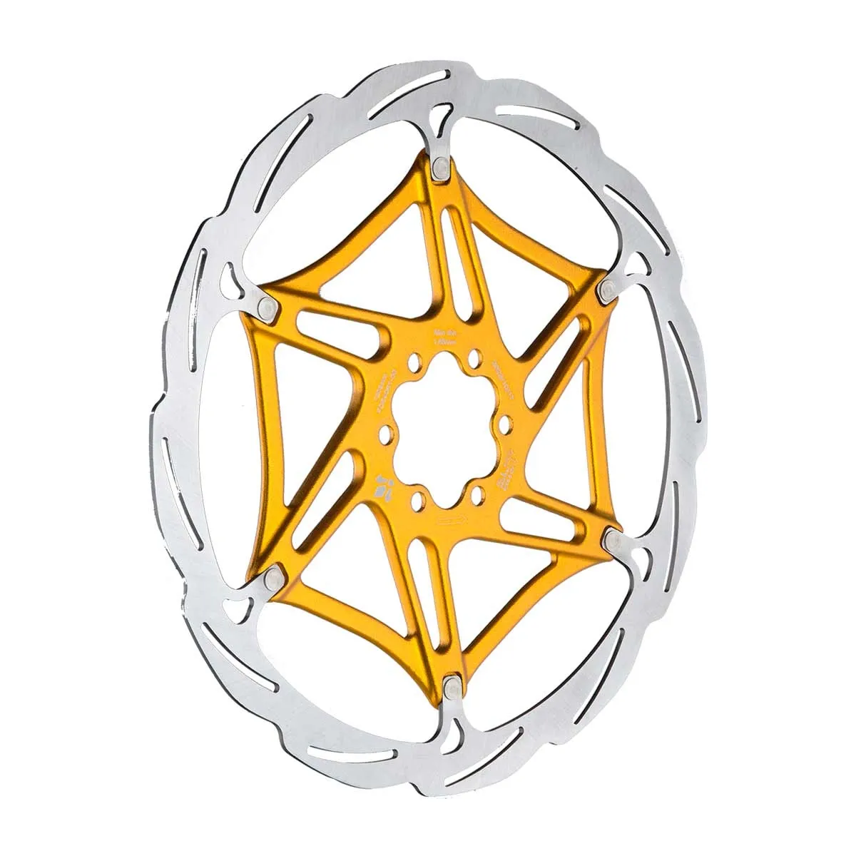 Formula two-piece disc brake rotor, 6-hole, gold, 203 mm