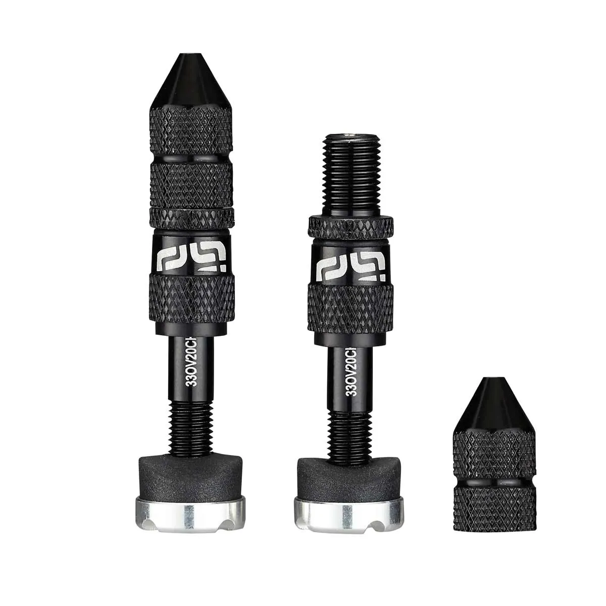 e*thirteen Schrader Tubeless Valve Set | Quick Fill Plasma Aluminium 23–31 mm black