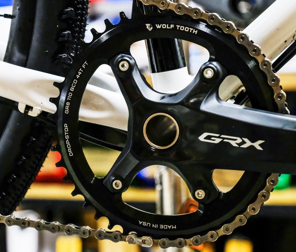 Wolf Tooth Drop-Stop ST Chainring - Shimano GRX 110mm LK HG+ 12-speed 38 teeth