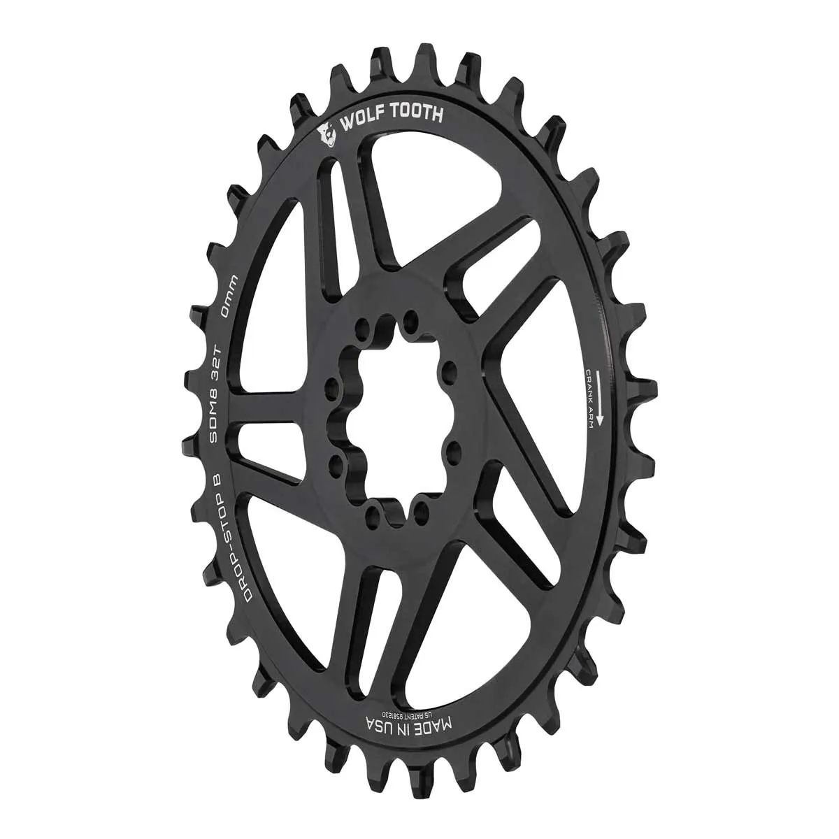Wolf Tooth Drop-Stop B Chainring 9-12-speed - Sram / Quarq Direct Mount Aluminium 3mm Offset 32 Teeth