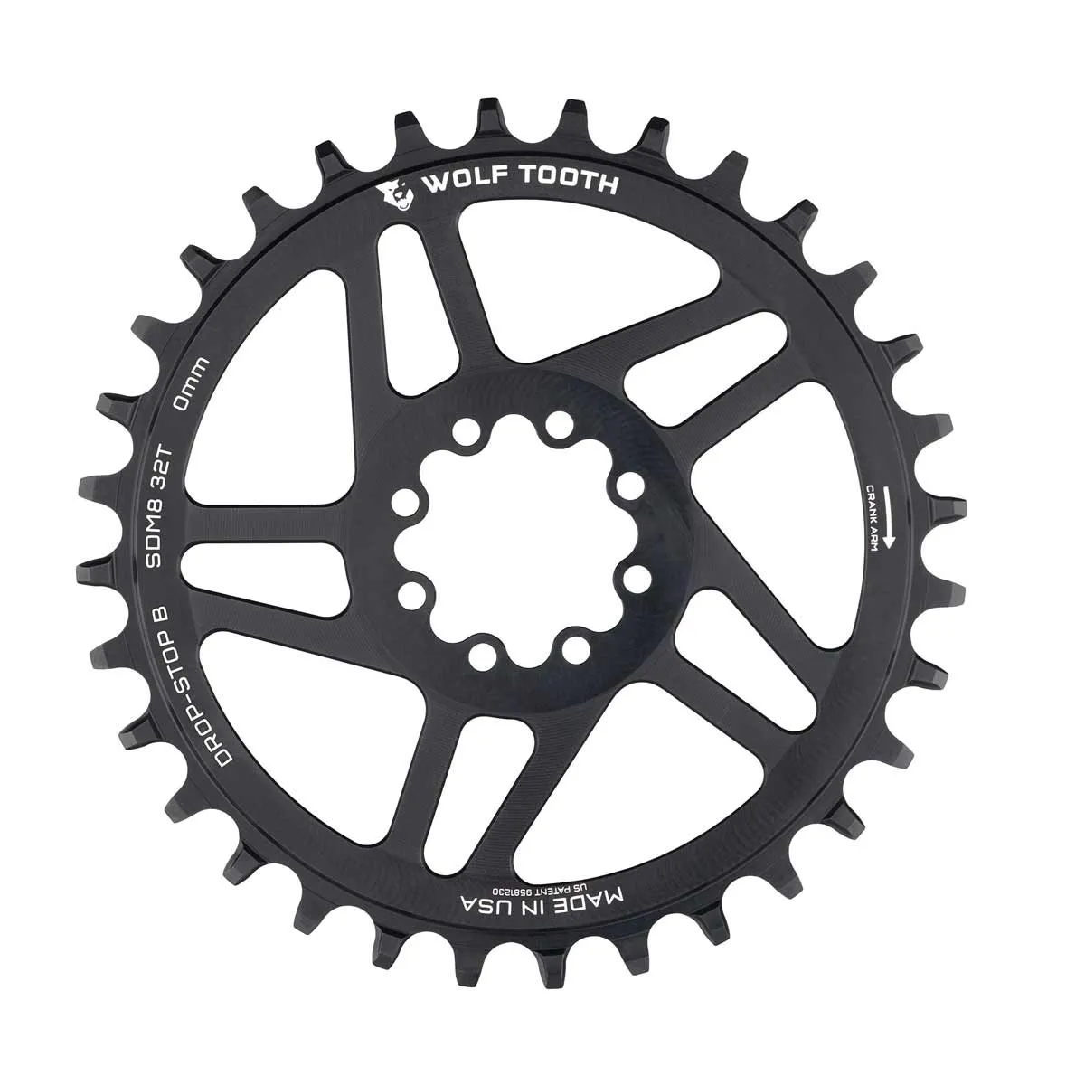 Wolf Tooth Drop-Stop B Chainring 9-12-speed - Sram / Quarq Direct Mount Aluminium 0mm Offset 32 Teeth