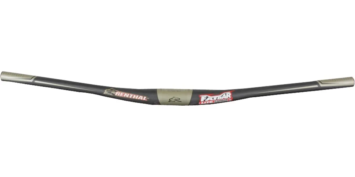Renthal V2 Fatbar 35 Lite Carbon Riser, 10mm rise, width 760mm, carbon-gold – limited stock