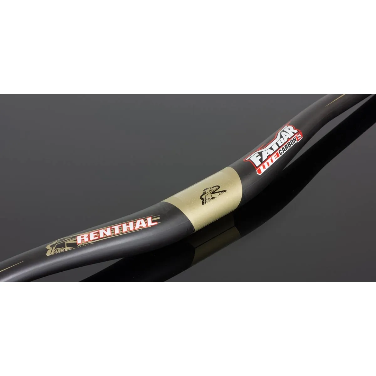 Renthal V2 Fatbar 35 Lite Carbon Riser, 10mm rise, width 760mm, carbon-gold – limited stock