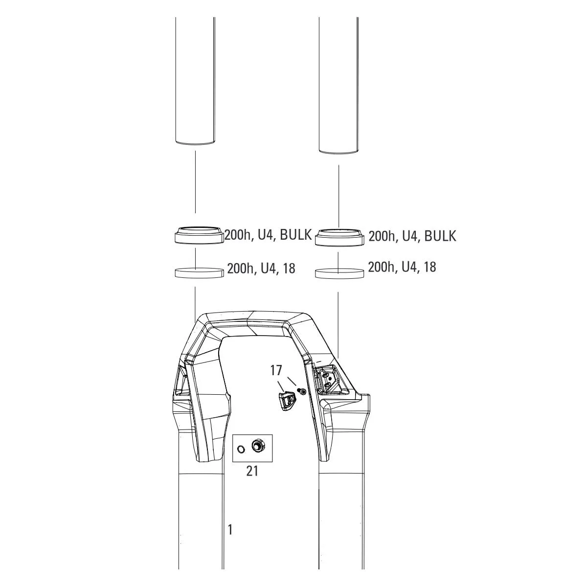 RockShox ZEB / Domain / Boxxer DebonAir Spare Part | Dust Seal Rings SKS Upgrade Kit No. U4