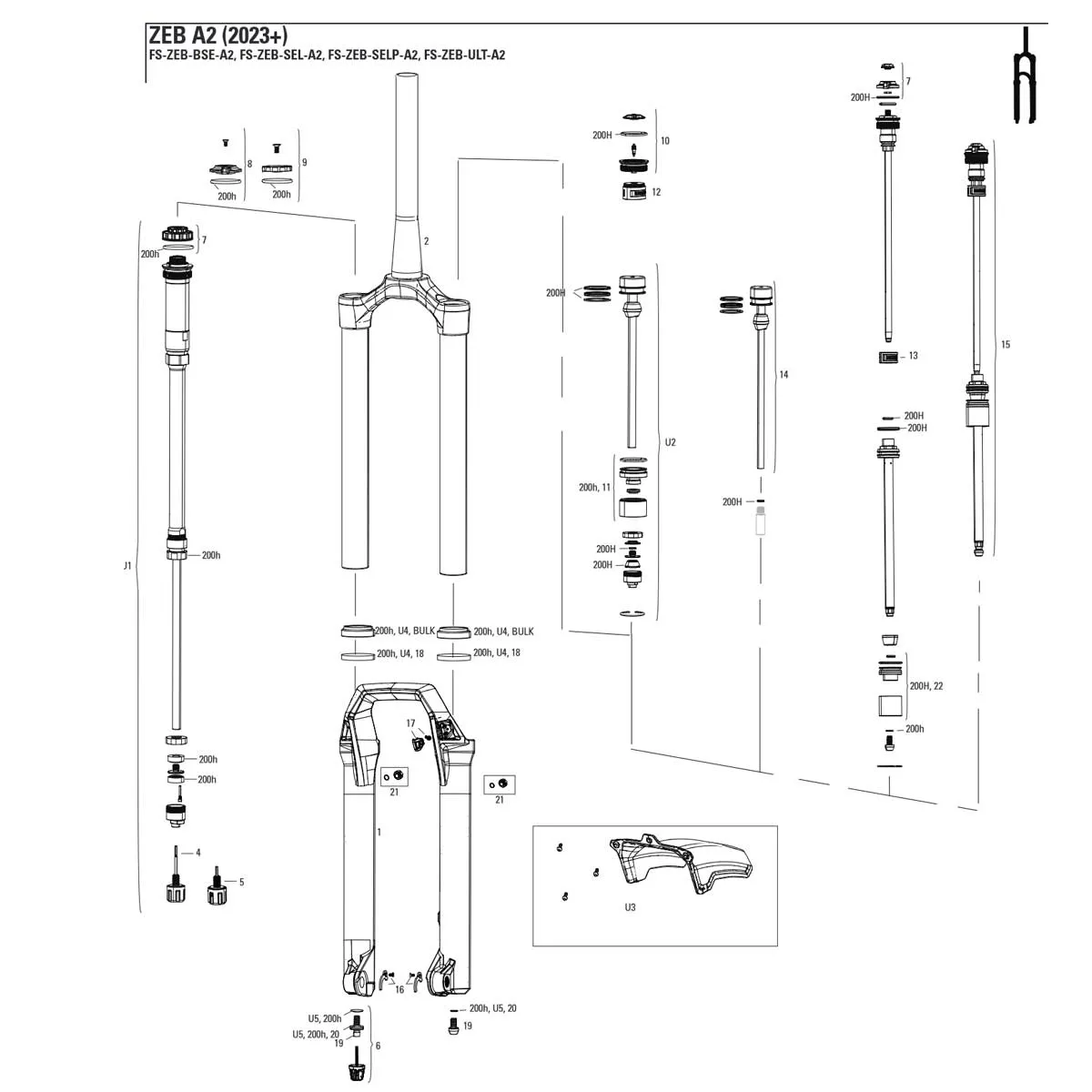 RockShox ZEB / Domain / Boxxer DebonAir Spare Part | Dust Seal Rings SKS Upgrade Kit No. U4
