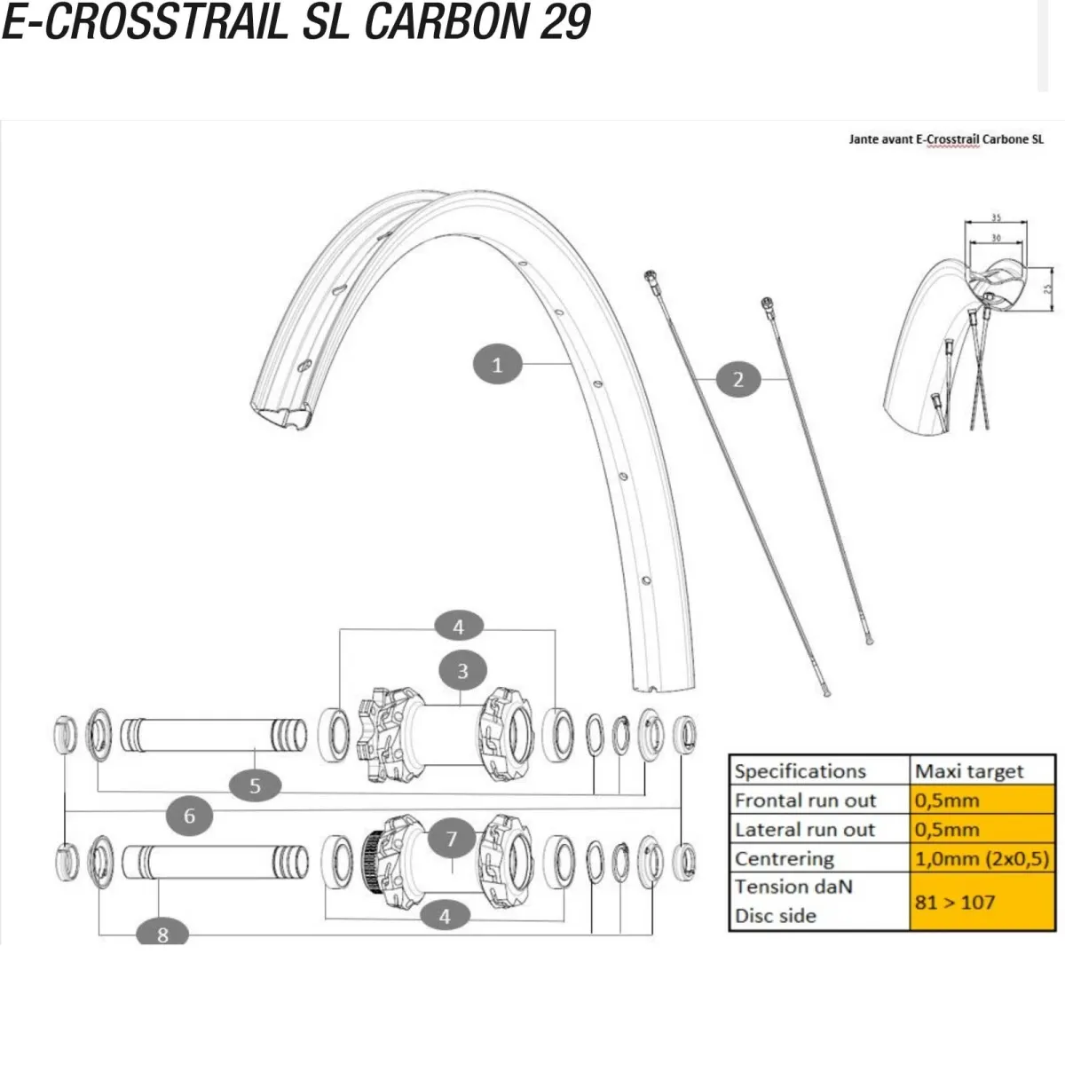 Mavic E-Crosstrail SL Carbon 29-inch replacement rim