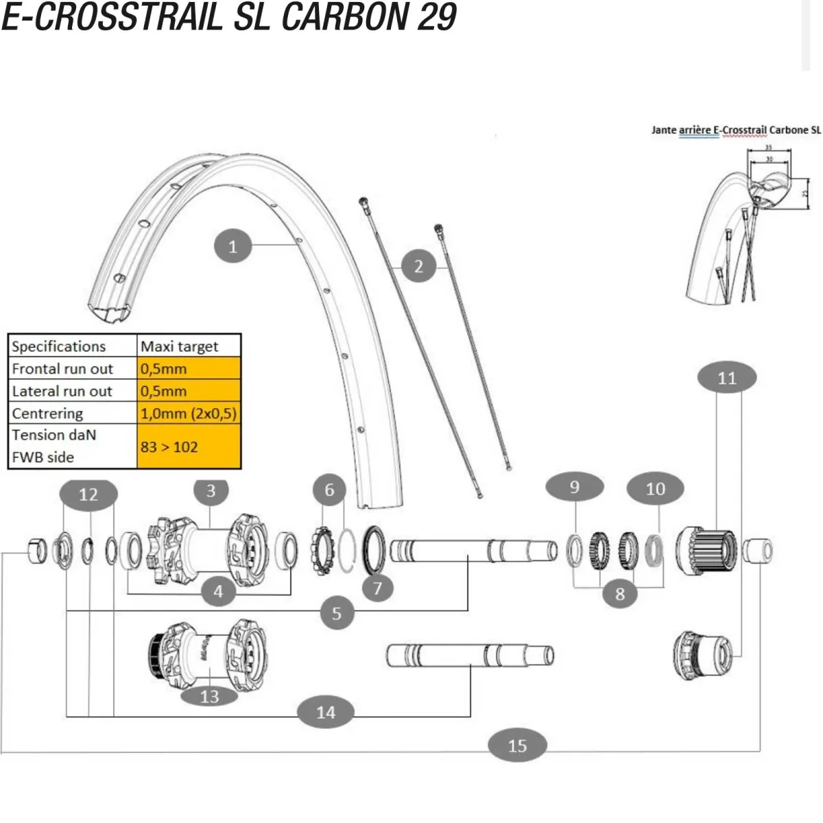 Mavic E-Crosstrail SL Carbon 29-inch replacement rim