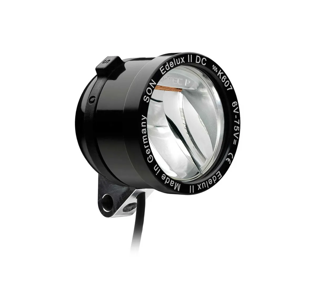 Schmidt Son Edelux II DC E-bike lamp 6–75 volts, black, 140 cm cable