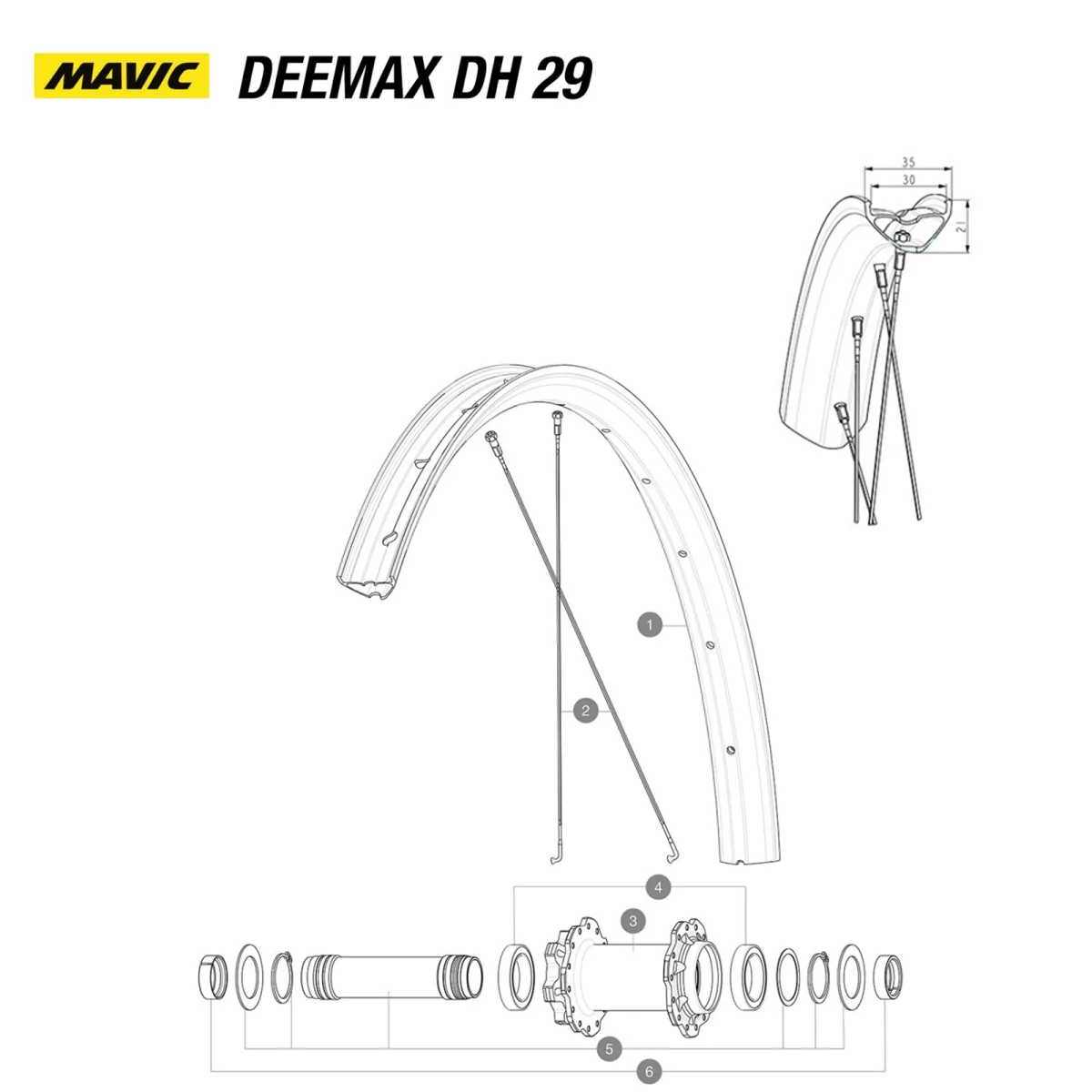 Mavic Deemax DH 29-inch replacement rim, 2023 model