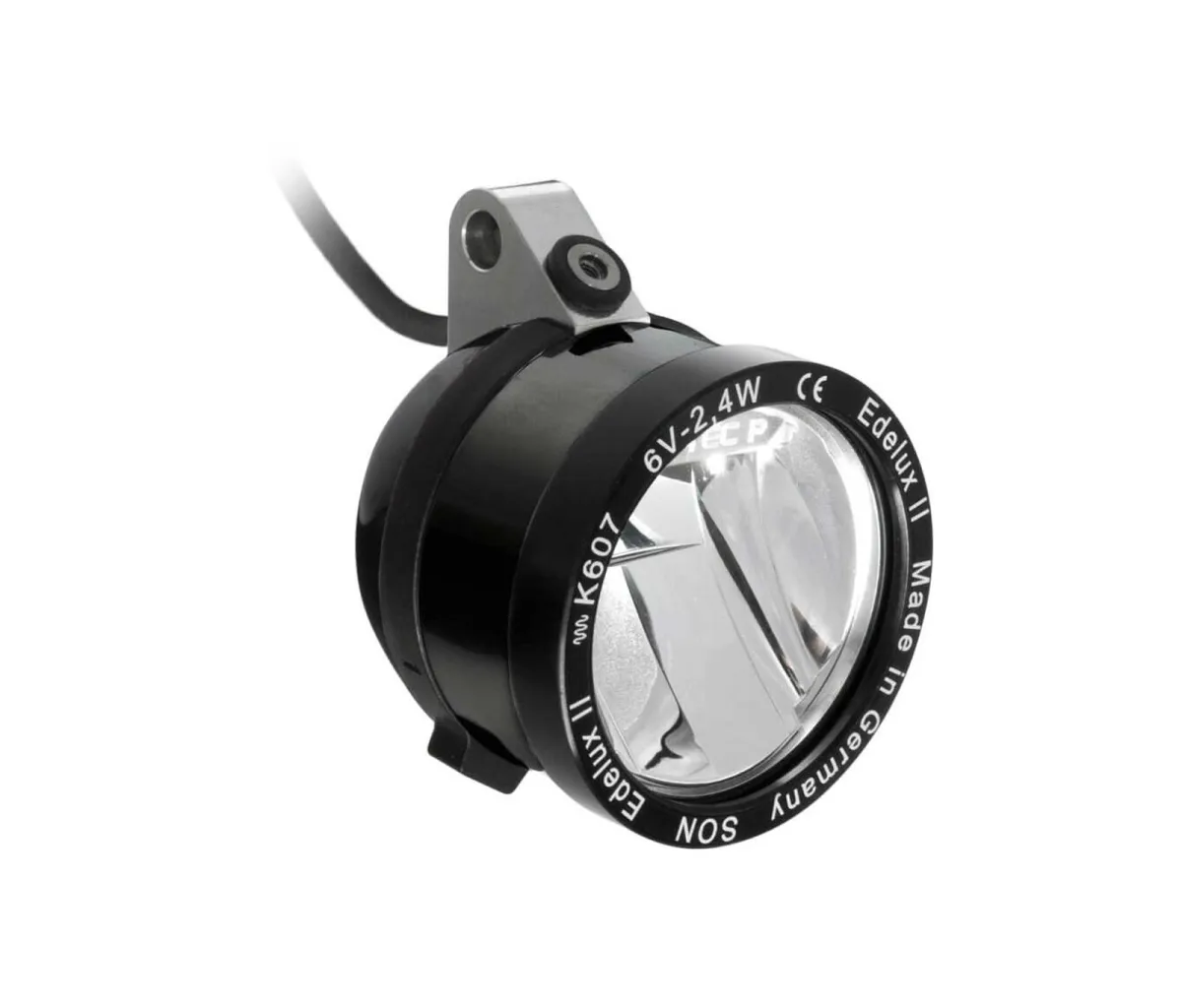 Schmidt Son Edelux II bicycle lamp for hanging installation, black, 140 cm cable, 100 lux