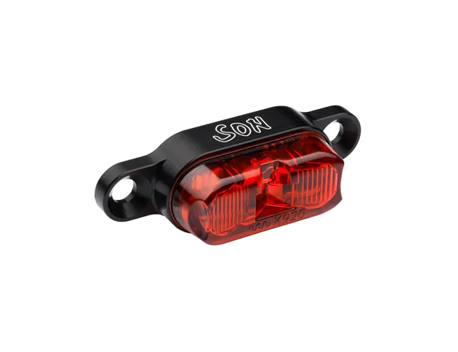 Schmidt’s SON E-Bike DC Luggage Rack Rear Light, Black Glass, Red