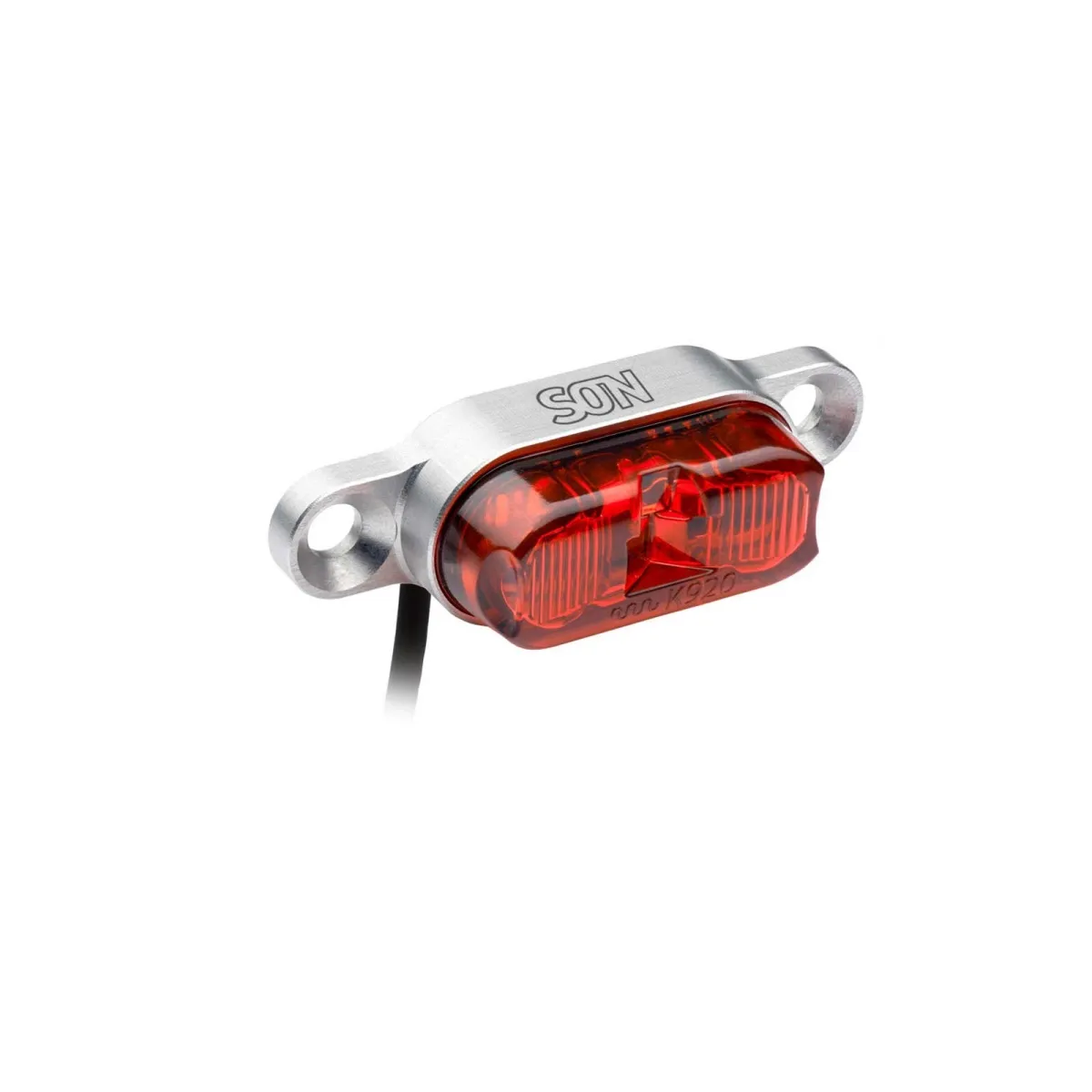 Schmidt’s SON E-Bike DC Luggage Rack Rear Light, silver with red lens