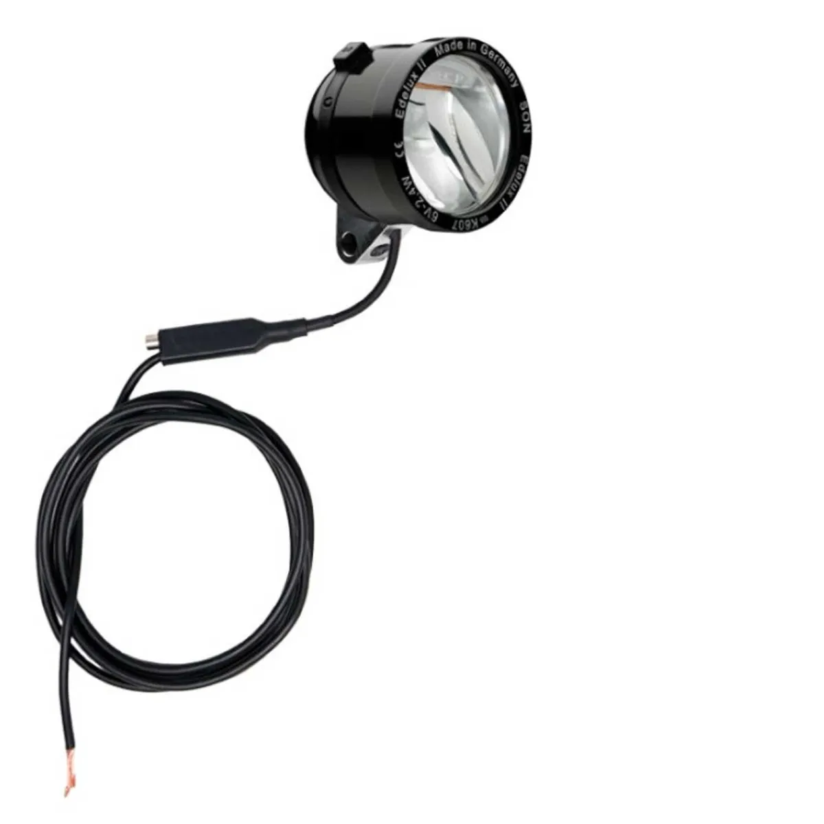 Schmidt Son Edelux II bicycle lamp, black, 140 cm cable, coaxial junction box, 100 lux