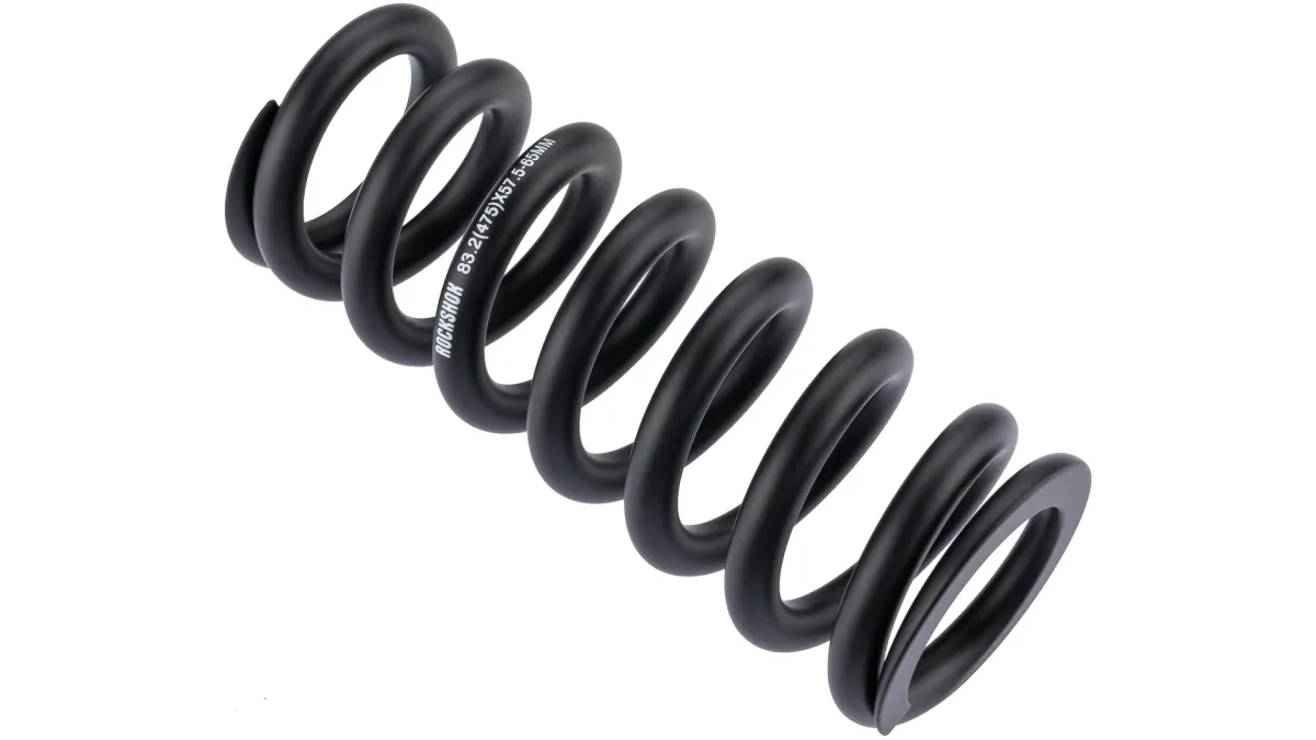 RockShox Deluxe shock absorber spring, steel, metric hub, 57.5–65 mm, black, stiffness 475 lb