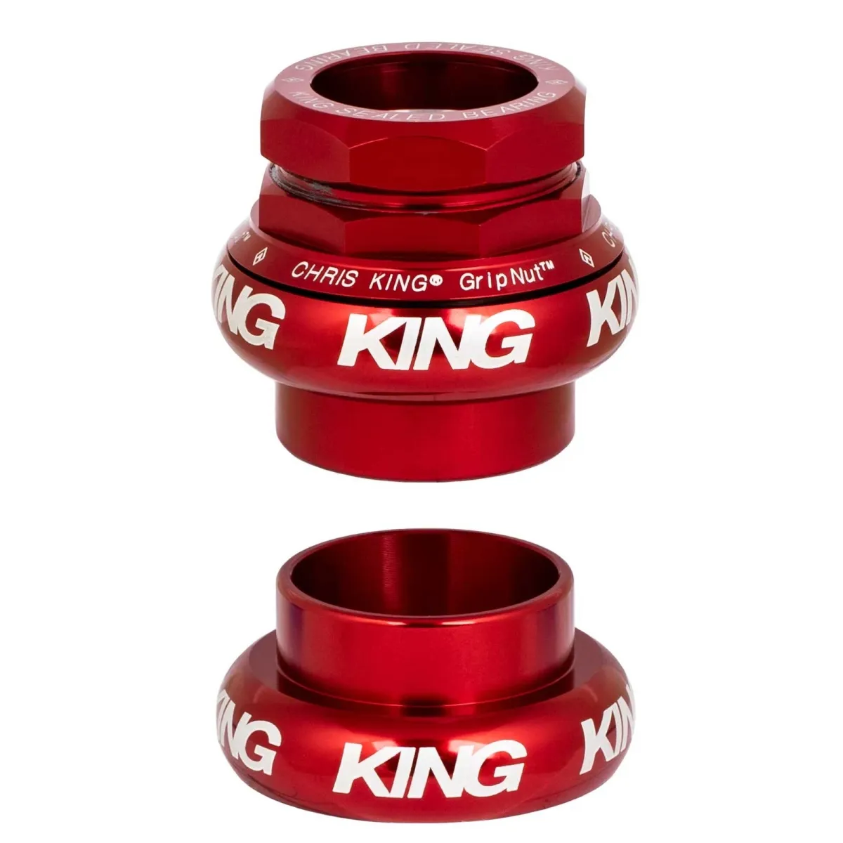Chris King GripNut headset red | EC30 red 1-inch thread
