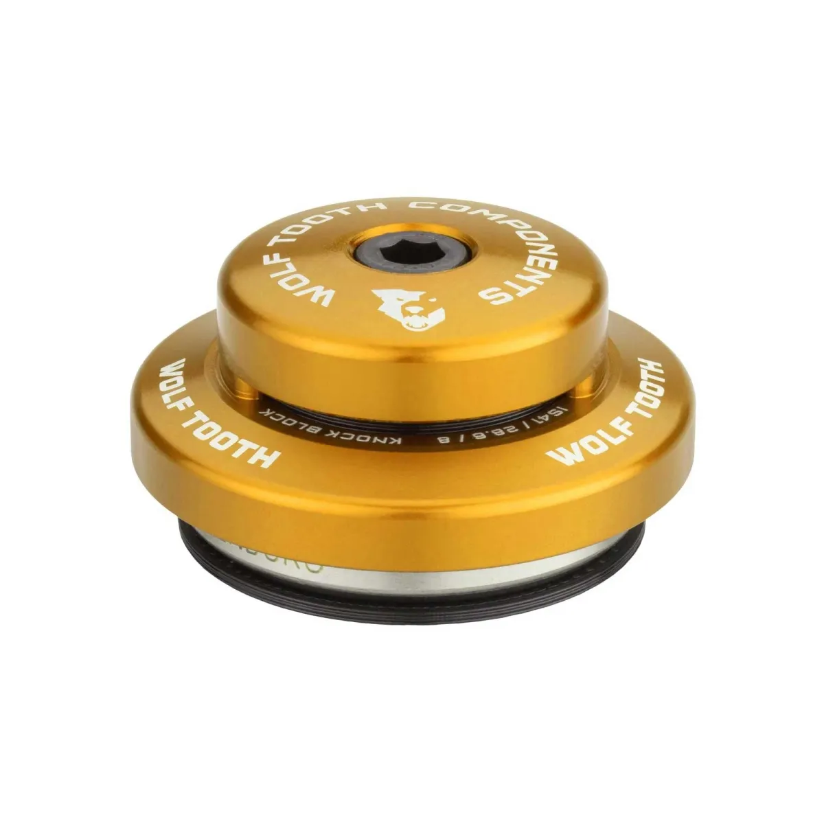 Wolf Tooth Premium Headset Upper Cup Trek Knock Block 1 1/8 inch | IS41 / 28.6 mm Height 8 mm Gold